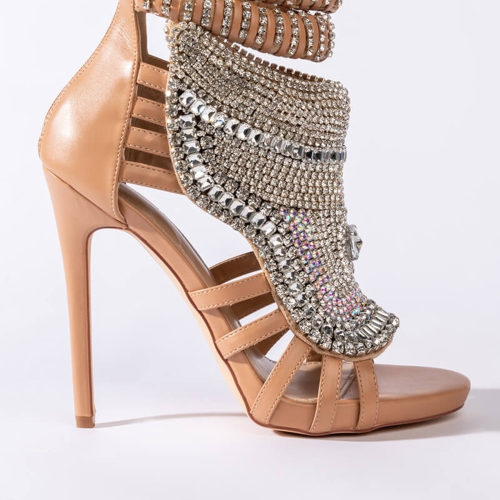 "TEARS OF APHRODITE" Dazzling Rhinestone Embellished Heels - Picture 4 of 11